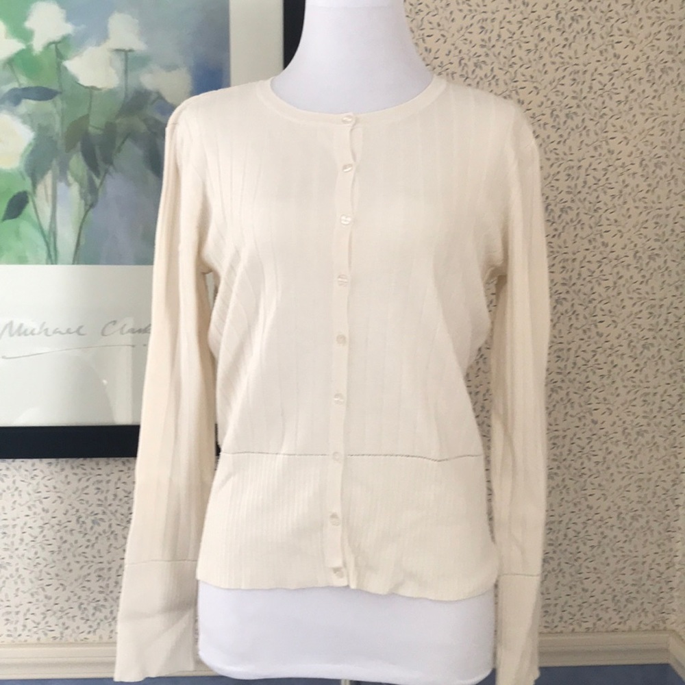 Cream Knit Ladies button cardigan